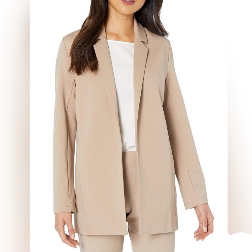 Eileen Fisher Beige Open-Front Blazer